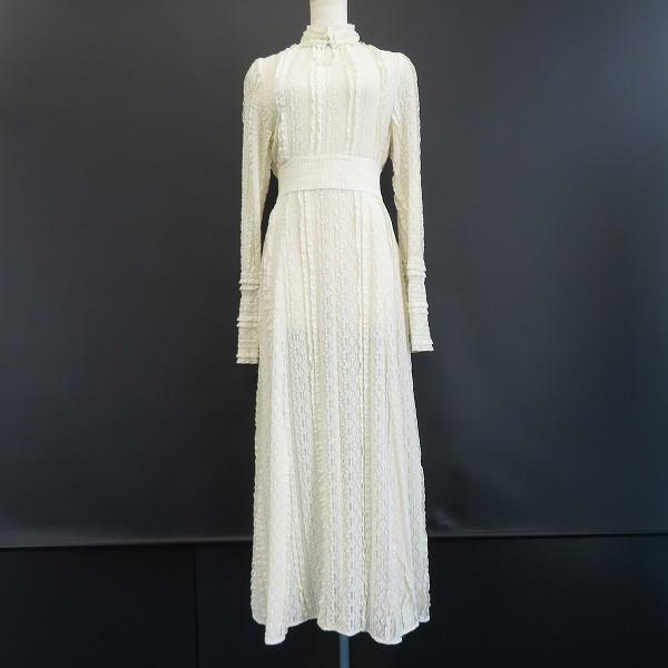 AMERI アメリ ワンピース ロング 刺繍 インナー付き クリーム色系 a925689