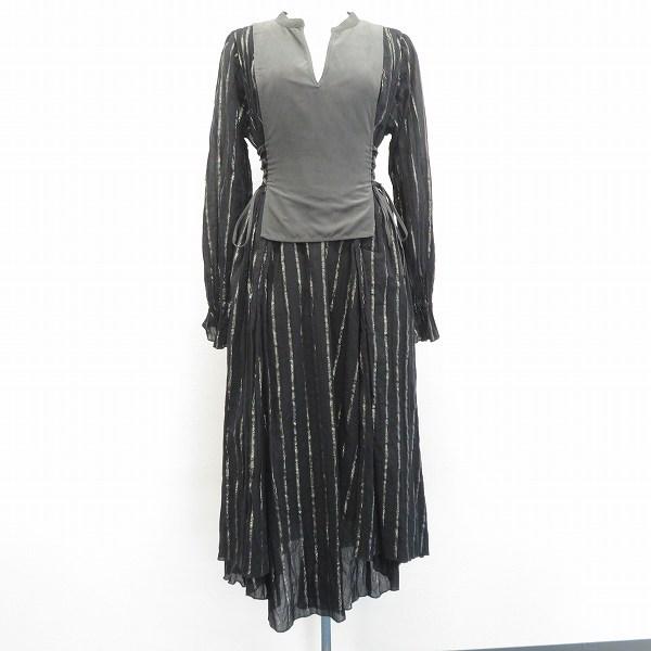 アメリ AMERI ワンピース ロングワンピース ストライプ ブラック系 [a936519]