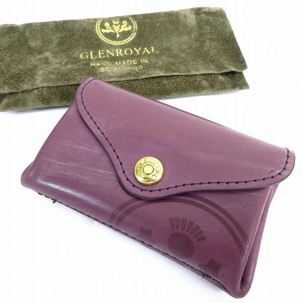 #ae グレンロイヤル GLENROYAL 小銭入れ コインケース 紫 財布 カードケース 牛革 本...