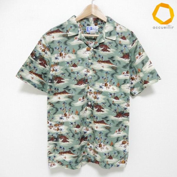 #snc RJC ロバート・J・クランシー 半袖シャツ L 緑系 マルチ アロハシャツ MADE I...