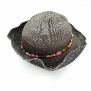 ビンテージ~1900's○レディースヴィクトリアンストローハット黒