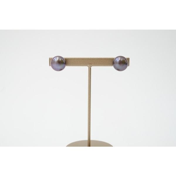#anza ピアス 真珠 パール グレー系 レディース [371185]