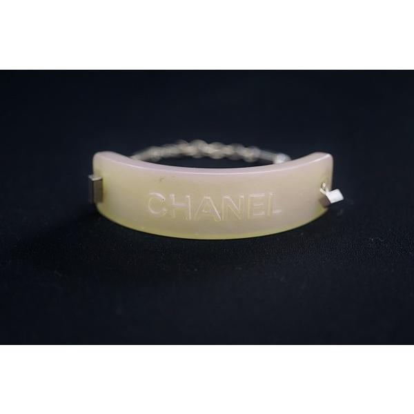 #anza シャネル CHANEL ブレスレット 00C プレート パールホワイト 薄紫 レディース...