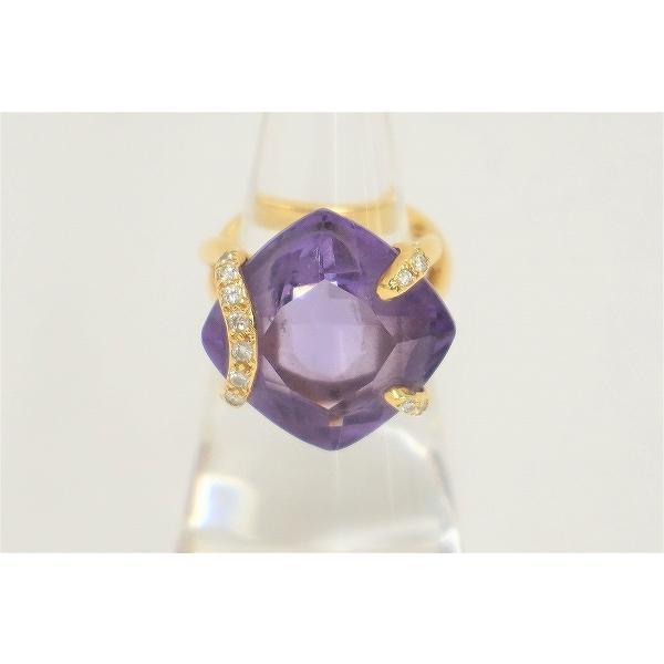 #apzj シャネル CHANEL リング 指輪 8号〜9号 15mm 大粒アメジスト ダイヤモンド...
