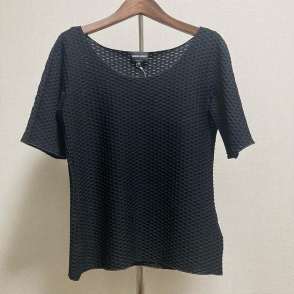 #snc ジョルジオアルマーニ Giorgio Armani Tシャツ カットソー 38 黒 半袖 ...