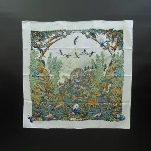 apzs エルメス HERMES カレ90 スカーフ ピンク マルチ ギリシャの花