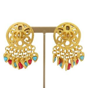 CHANEL シャネル　ブローチ　ココマーク ゴールド カラーストーン 97P CHANEL(シャネル) Coco mark rhinestone brooch ココマーク ライン