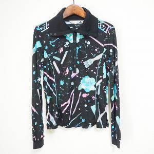 LEONARD #axc レオナール シャツ ブラウス 9 白 紺 マルチ 花柄