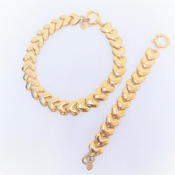 #anza プフ Pfft...! ネックレス ブレスレット セット ゴールド メッキ ハート フラ...