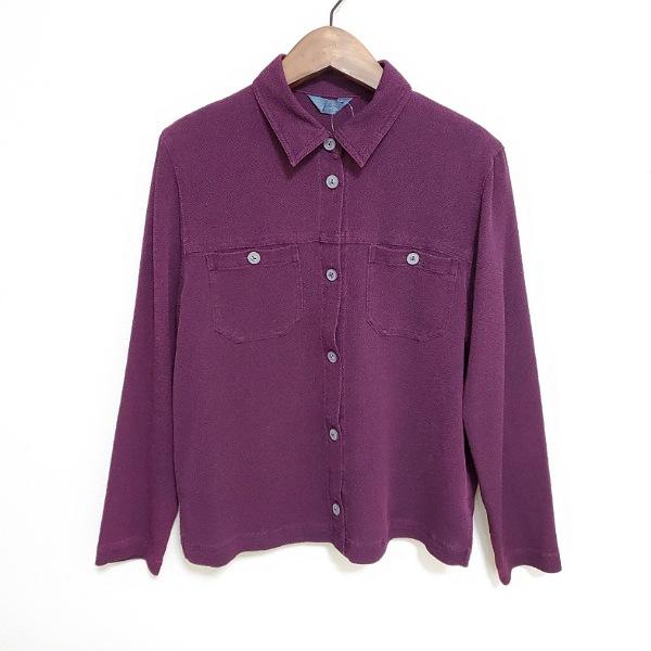 #anc  三年坂 feminine シャツ・ブラウス M 紫 ちりめん レディース [763858...