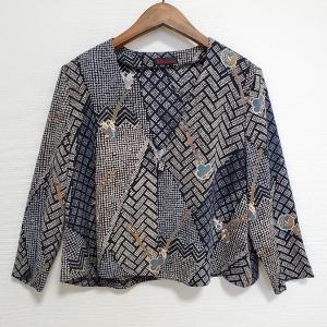 #apc シセンドウ 詩仙堂 カーディガン 黒 白 水色 ちりめん ボレロ 鹿の子柄 レディース [765363]