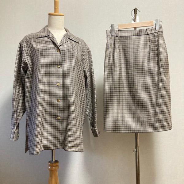 #anc アクアスキュータム Aquascutum セットアップ 9 茶系 チェック レディース [...