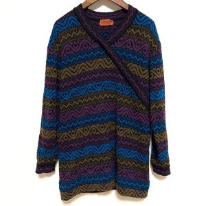 wnc ミッソーニ MISSONI ニット・セーター チュニック 46 青 マルチ