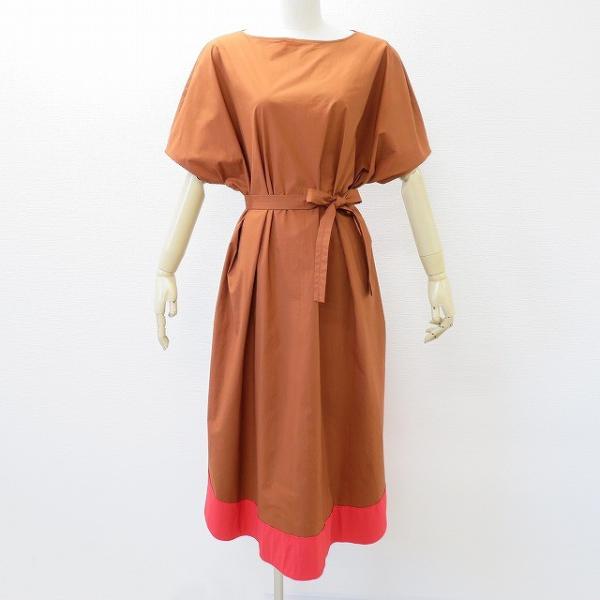 #snc プレインピープル PLAIN PEOPLE ワンピース 3 茶 赤 ロング 半袖 ドルマン...