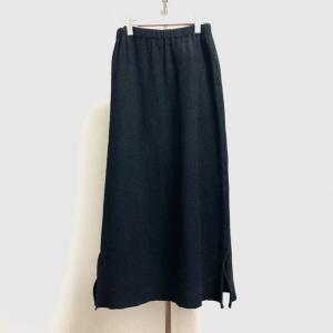 anc エイココンドウ EIKO KONDO スカート F 黒 フリル 変形 麻 ロング