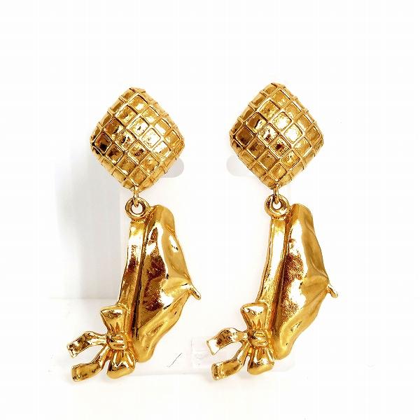 #apza シャネル CHANEL イヤリング ゴールド マトラッセ ベレー帽 ヴィンテージ レディ...