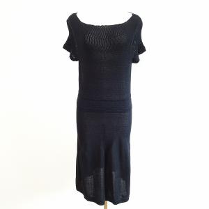 CHANEL #spc シャネル ワンピース 36 黒 ニット 半袖