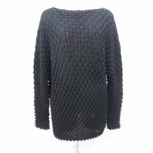 #apc イッセイミヤケ ISSEYMIYAKE カットソー ニット 2 黒 ニット 3D 日本製 美品 レディース [803481]