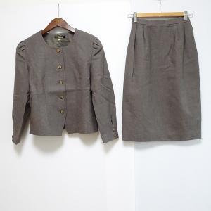 anc バーバリー BURBERRY スカートスーツ ベージュ 黒 セットアップ