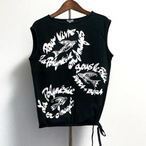 トクコプルミエヴォル チュニック カットソー 半袖 9 黒 ブラック ドット柄 トクコプルミエヴォル TOKUKO 1er VOL チュニック カットソー 半袖 9