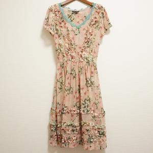 snc イヴサンローラン Yves Saint Laurent ワンピース M ピンク 半袖