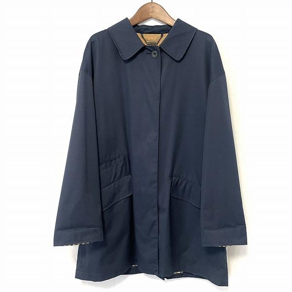 #anc アクアスキュータム Aquascutum コート ロング 薄手 M 紺 レディース [81...