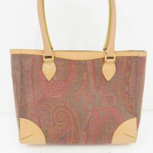 ETRO エトロ 2way ショルダーバッグ ハンドバッグ ペイズリー柄 PVC エトロ 2way ハンドバッグ ショルダーバッグ ゴールド金具 ラブ