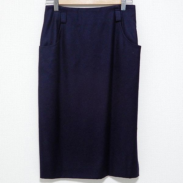 #wnc SALE レリアン Leilian スカート ひざ丈 イタリア製 42 紺系 レディース ...