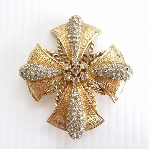 #anza サイナー CINER ブローチ ラインストーン ゴールド レディース [827026]