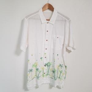PAPAS（パパス） #spc 半袖シャツ L 赤系 アロハシャツ ヤシの木