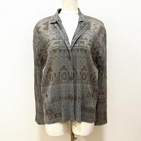 #apc プリーツプリーズ イッセイミヤケ PLEATSPLEASE ジャケット 3 グレー カーキ...