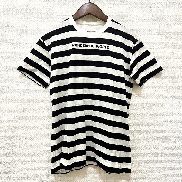 #spc ワンダフルワールド WONDERFUL WORLD Tシャツ 黒 白 ボーダー ロゴ レデ...