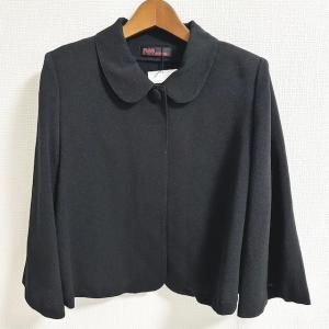 #apc ヒトシタムラ シセンドウ 詩仙堂  ジャケット 黒 カーディガン ちりめん ショート丈 タグ付き 新品同様 レディース [848407]