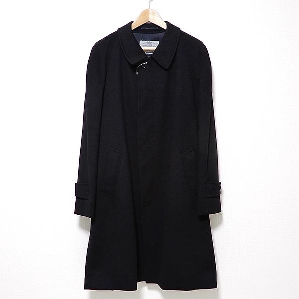 #wnc アクアスキュータム Aquascutum コート ロング カシミア 比翼仕立て 無地 黒系...