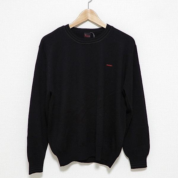 #apc パパス Papas ニット・セーター 長袖 ロゴ 丸首 クルーネック M 黒系 メンズ [...