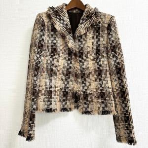 wnc レリアン Leilian ジャケット 13 赤 黒 i velluti Pontoglio社