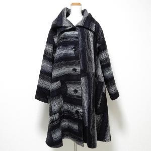 ジウ 慈雨 ロング ベスト 変形 ジャガード 2021年 ブラック 黒 グレー 