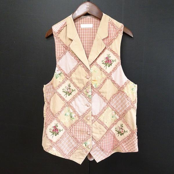 #apc ピンクハウス PINKHOUSE ベスト ジレ ピンク系 ピコフリル リボン パッチワーク...