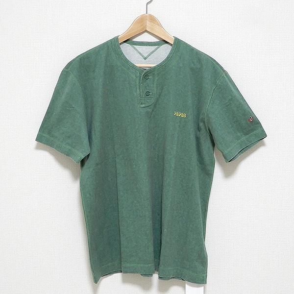 #spc パパス Papas Tシャツ LL 52 緑 半袖 ヘンリーネック ロゴ メンズ [862...