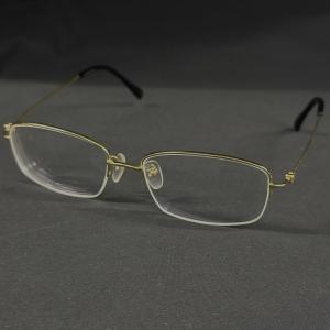 良品△PARIS MIKI パリミキ AU-132 テンプル一部K18 リムレス メガネ