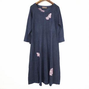 斉藤都世子 #anc サイトウトヨコ ワンピース 紺 ゴールド ニット ラメ