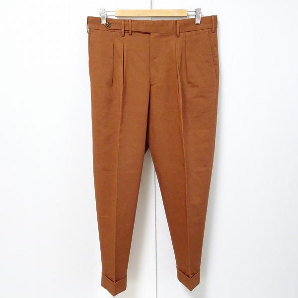 #anc ピーティートリノ PT TORINO パンツ スラックス 50 赤茶 麻混 センタープレス...