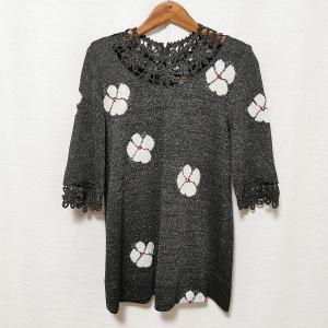 斉藤都世子 #wnc サイトウトヨコ コート 紺 紫 緑系 ニット ラメ