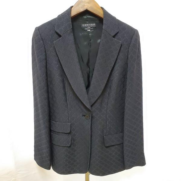 #anc ジョルジオアルマーニ Giorgio Armani ジャケット 38 黒 シルク混 イタリ...