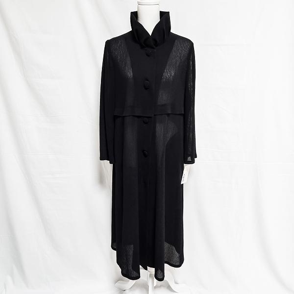 #anc 詩仙堂 ヒトシタムラ HITOSHI TAMURA コート 黒 ツーピース風 スタンドカラ...