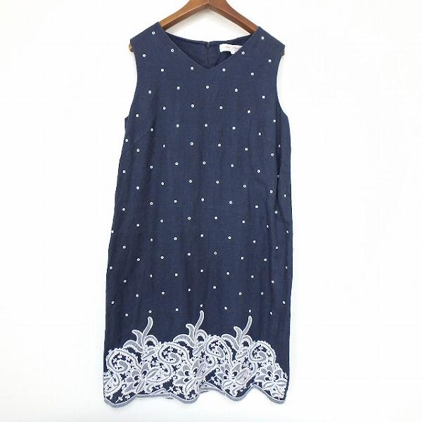 #snc スーパービューティー SUPER BEAUTY ワンピース 42 青系 白 ノースリーブ ...