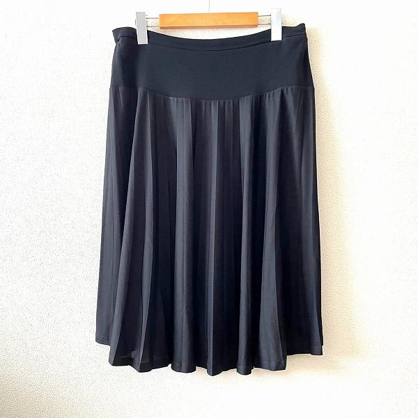 #anc マックスマーラ Maxmara スカート 42 黒 異素材 イタリア製 大きいサイズ レデ...