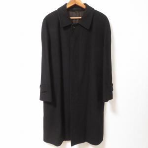 #wnc サンヨー SANYO コート ステンカラーコート 黒 カシミア シンプル ビジネス 日本製 メンズ [937516]