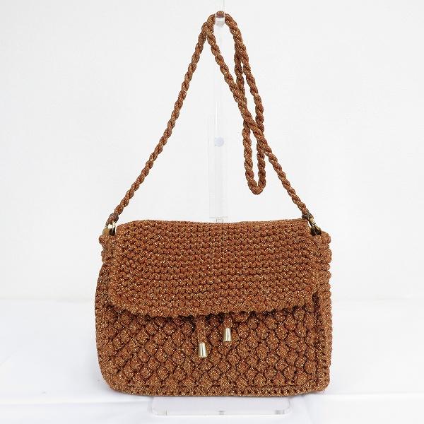 #ab レアピオペライエ Le Api Operaieショルダーバッグ 赤茶 ゴールドラメ 斜めがけ...