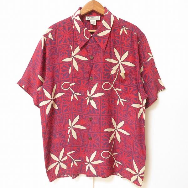 #snc アヴァンティ AVANTI アロハシャツ 半袖シャツ M 赤 紫 シルク 花柄 メンズ [...
